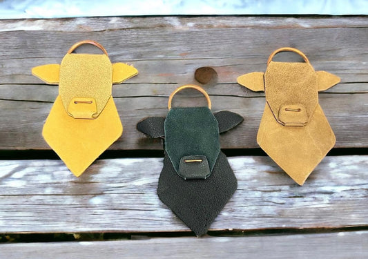 Genuine Leather Cow Keychain